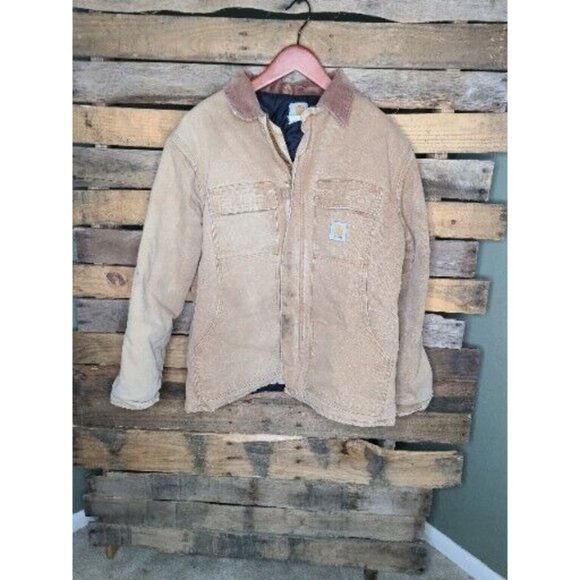 Carhartt Other - Carhartt C03 BRN Duck Canvas Lined Barn Coat USA Work Jacket Mens 46 XL Vintage